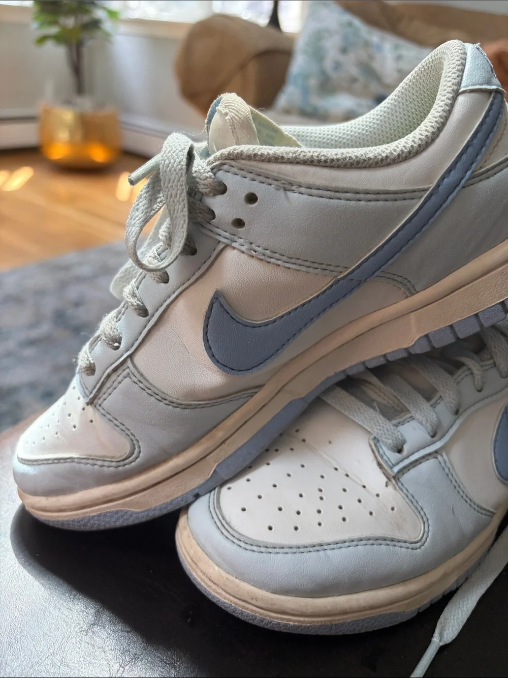 Nike kids Dunks Light Blue and White Low-Top Sneakers